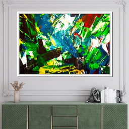 Abstract Emerald Splash - NicheCanvas
