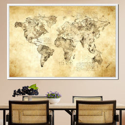 World Map Da Vinci - Mateo - NicheCanvas