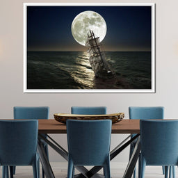 Sailing Under the Giant Moon - NicheCanvas