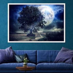 Giant Moon Summer Night - NicheCanvas