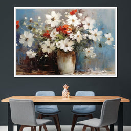 White & Red Flowers - Wildrose Creations - NicheCanvas