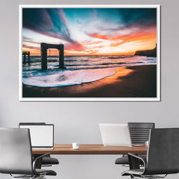 Beach Sunset Old Pier - Johanjjf - NicheCanvas