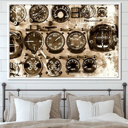 Retro Airplane Instruments - NicheCanvas