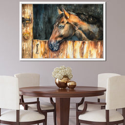 Horse in the Stable - NicheCanvas