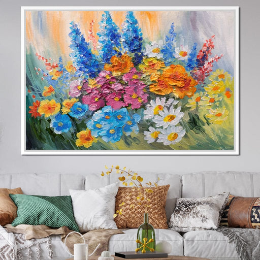 Abstract Bouquet of Spring Flowers Canvas Print