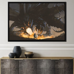 Dark Dragon Clash - NicheCanvas