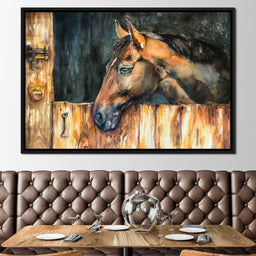 Horse in the Stable - NicheCanvas
