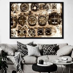 Retro Airplane Instruments - NicheCanvas