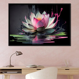 Watercolor Lotus Flower - NicheCanvas