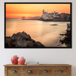 Sunset over Sitges - NicheCanvas