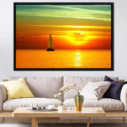 Sailing Boat Sunset - NicheCanvas