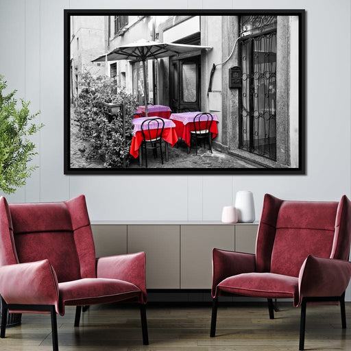 Red Tables In Rome Canvas Print
