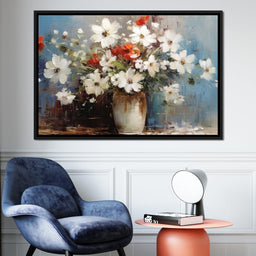 White & Red Flowers - Wildrose Creations - NicheCanvas