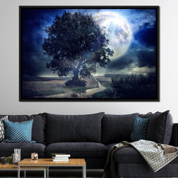 Giant Moon Summer Night - NicheCanvas