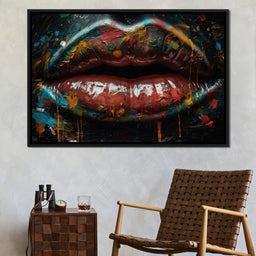 Sensual Womens Lips Graffiti - NicheCanvas