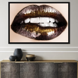 Black & Gold Lips - NicheCanvas