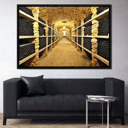 Wall of Wine Bottles - NicheCanvas