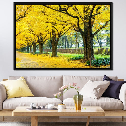 Yellow Ginkgo Trees Canvas Print
