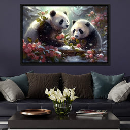 Winter Pandas - Neal Hackett - NicheCanvas