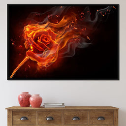 Rose on Fire - NicheCanvas