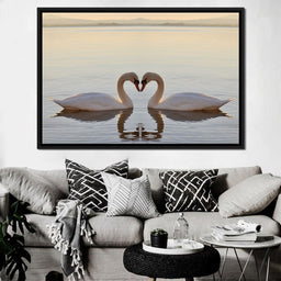 Swans On The Lake - NicheCanvas