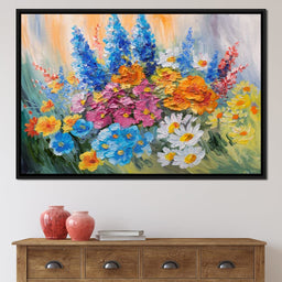 Abstract Bouquet of Spring Flowers - NicheCanvas