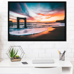 Beach Sunset Old Pier - Johanjjf - NicheCanvas