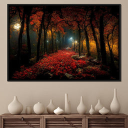 Very Beautiful Forest at Night - NicheCanvas