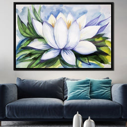 White Lotus Flower - NicheCanvas
