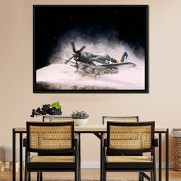 Snowy F4-U Corsair - NicheCanvas