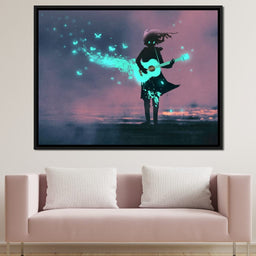 Girl Playing Guitar - NicheCanvas