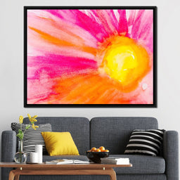 Pink & Orange Watercolor Flower - NicheCanvas
