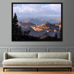Elk by the Mountains - NicheCanvas