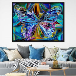 Multicolored Psychedelic Butterfly - NicheCanvas