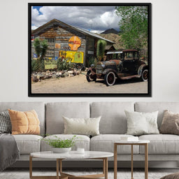 Old Car by Route 66 - NicheCanvas