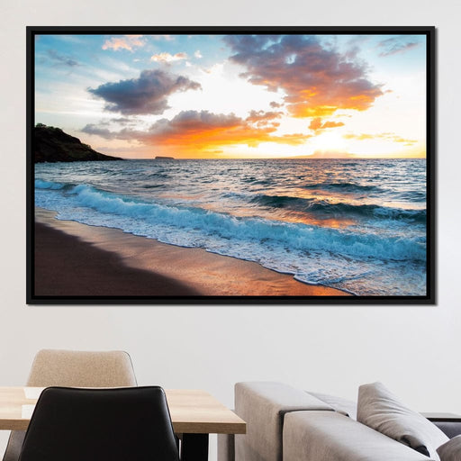Maui Black Sand Beach Sunset art print