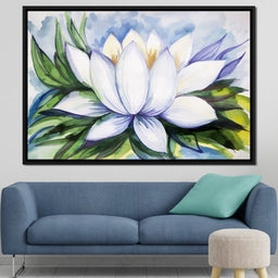 White Lotus Flower - NicheCanvas
