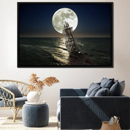 Sailing Under the Giant Moon - NicheCanvas