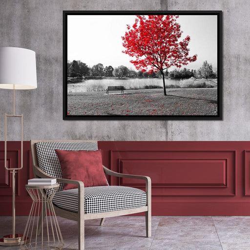 Calm View By The Red Tree Canvas Print