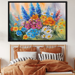Abstract Bouquet of Spring Flowers - NicheCanvas