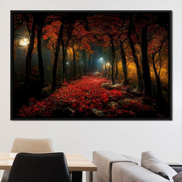 Very Beautiful Forest at Night - NicheCanvas