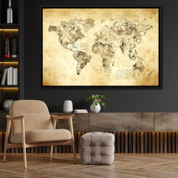 World Map Da Vinci - Mateo - NicheCanvas