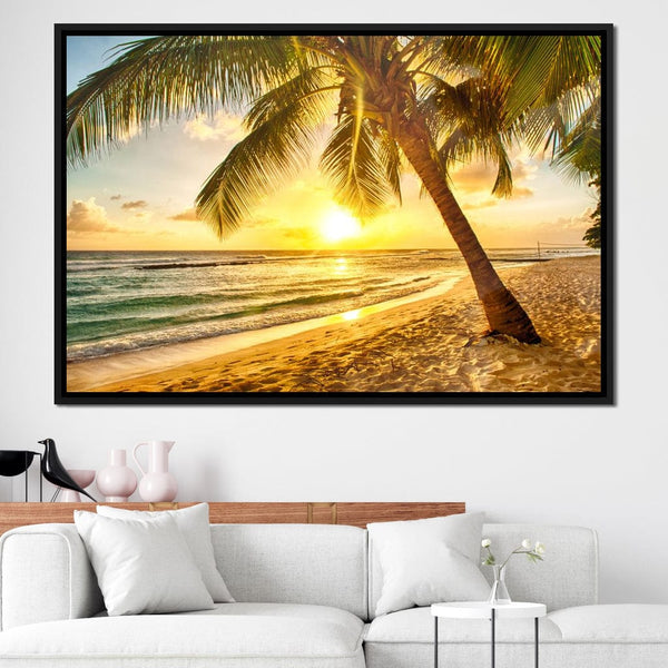 Barbados Beach Canvas Wall Art - This sunset canvas picture is so ...