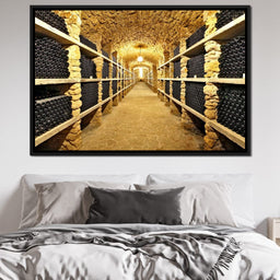 Wall of Wine Bottles - NicheCanvas