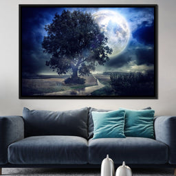 Giant Moon Summer Night - NicheCanvas