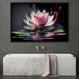 Watercolor Lotus Flower - NicheCanvas