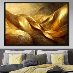 Abstract Golden Swirl - NicheCanvas