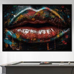 Sensual Womens Lips Graffiti - NicheCanvas
