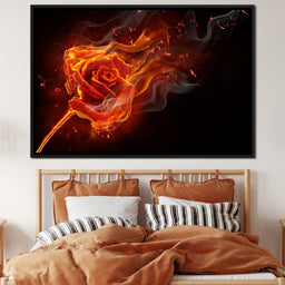 Rose on Fire - NicheCanvas