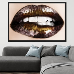 Black & Gold Lips - NicheCanvas